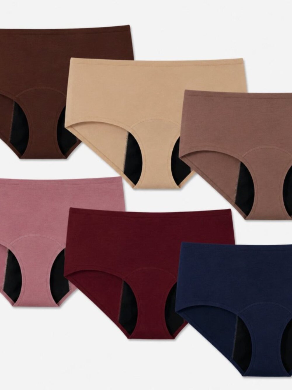 Period Panties Women's Plus 4XL Leakproof INNERSY Multicolor 2 3-Packs 6 pairs